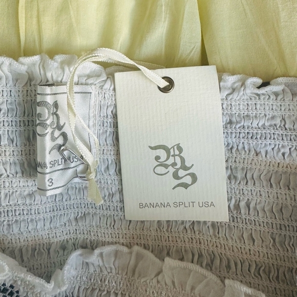 Women’s Skirt Color Block Grey Yellow White Cotton Ruffled Pull On Midi Skirt - Picture 4 of 5